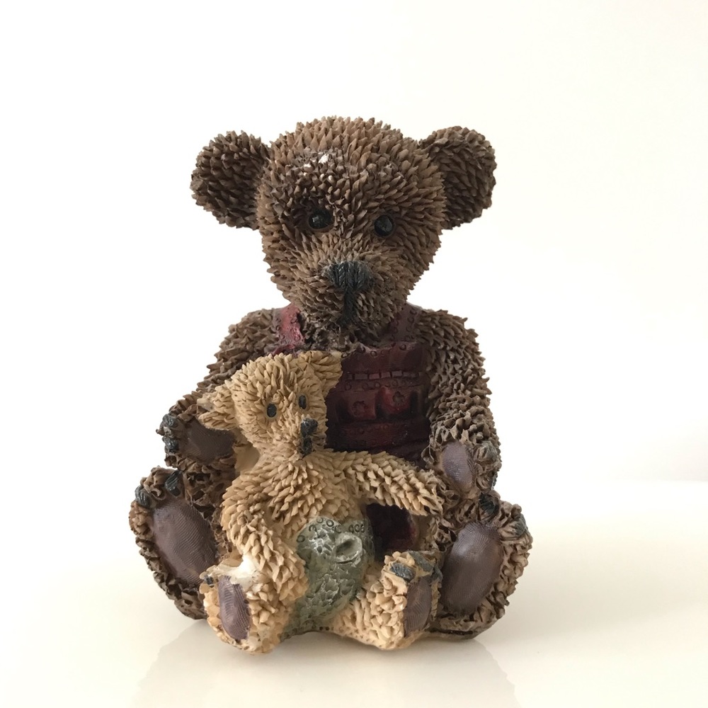 Nursery Brown Bear w/ Baby Bear Figurine